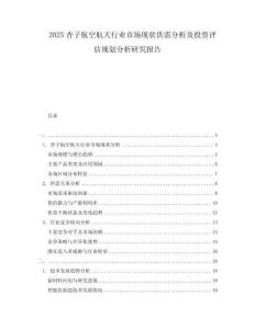2025杏子航空航天行業(yè)市場現(xiàn)狀供需分析及投資評估規(guī)劃分析研究報告