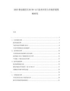 2025移動通信行業NB-IoT技術應用與市場穿透策略研究