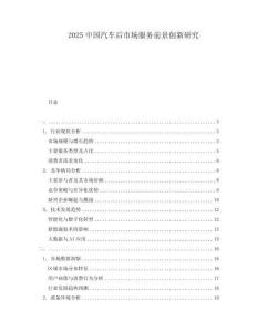 2025中國汽車后市場服務前景創新研究