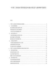 中國工業廢水零排放技術成本效益與案例研究報告