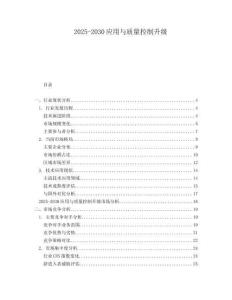 2025-2030應(yīng)用與質(zhì)量控制升級(jí)