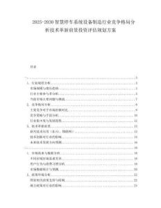 2025-2030智慧停車系統(tǒng)設(shè)備制造行業(yè)競爭格局分析技術(shù)革新前景投資評估規(guī)劃方案