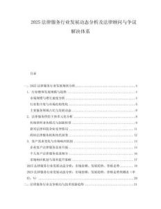 2025法律服務(wù)行業(yè)發(fā)展動(dòng)態(tài)分析及法律顧問與爭議解決體系