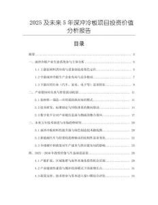 2025及未來5年深沖冷板項目投資價值分析報告