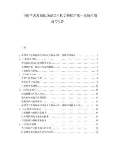 中國考古發掘現場記錄相機文物保護第一現場應用規范報告