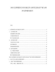 2025法律服務行業市場競爭力研究及知識產權與辯護法律服務報告