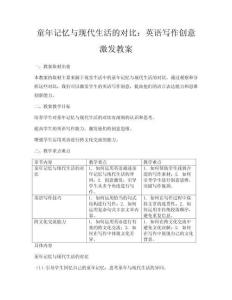 童年記憶與現(xiàn)代生活的對比：英語寫作創(chuàng)意激發(fā)教案