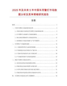 2025年及未來5年中國車用警燈市場數(shù)據(jù)分析及競爭策略研究報告