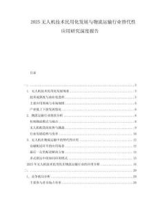 2025無人機技術民用化發展與物流運輸行業替代性應用研究深度報告