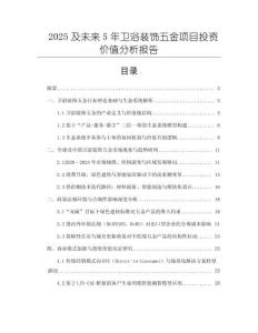 2025及未來(lái)5年衛(wèi)浴裝飾五金項(xiàng)目投資價(jià)值分析報(bào)告