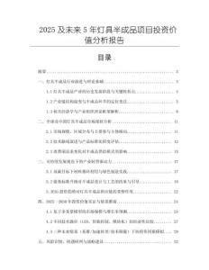 2025及未来5年灯具半成品项目投资价值分析报告