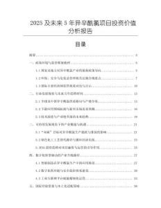 2025及未来5年异辛酰氯项目投资价值分析报告