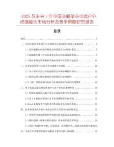 2025及未來5年中國交聯(lián)單芯電纜戶外終端接頭市場分析及競爭策略研究報告
