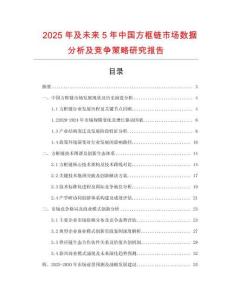 2025年及未來5年中國方框鏈市場數(shù)據(jù)分析及競爭策略研究報告
