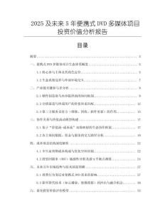 2025及未来5年便携式DVD多媒体项目投资价值分析报告