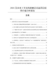 2025及未來5年加熱按摩足浴盆項目投資價值分析報告