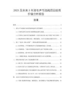 2025及未來(lái)5年消專聲節(jié)流閥項(xiàng)目投資價(jià)值分析報(bào)告