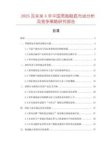 2025及未來5年中國男拖鞋底市場分析及競爭策略研究報(bào)告