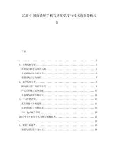 2025中國折疊屏手機市場接受度與技術瓶頸分析報告