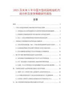 2025及未來5年中國大型成品檢驗機市場分析及競爭策略研究報告