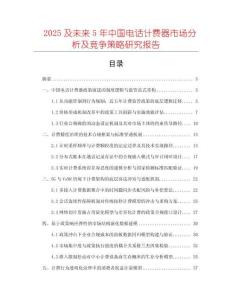 2025及未來5年中國電話計費器市場分析及競爭策略研究報告