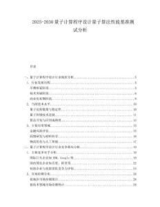 2025-2030量子计算程序设计量子算法性能基准测试分析