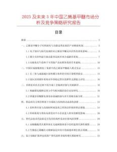 2025及未來5年中國乙烯基甲醚市場分析及競爭策略研究報告