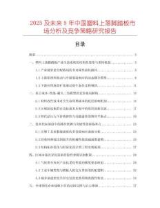 2025及未來5年中國塑料上落腳踏板市場分析及競爭策略研究報告