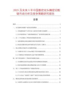 2025及未來5年中國數(shù)控雙頭精密切割鋸市場分析及競爭策略研究報告