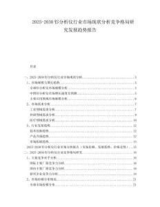 2025-2030釤分析儀行業(yè)市場現(xiàn)狀分析競爭格局研究發(fā)展趨勢報告