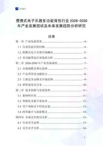 便攜式電子樂(lè)器多功能背包行業(yè)2026-2030年產(chǎn)業(yè)發(fā)展現(xiàn)狀及未來(lái)發(fā)展趨勢(shì)分析研究
