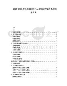 2025-2030具有必須制定Plan在線方便后臺系統(tǒng)構(gòu)建實現(xiàn)