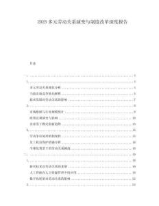 2025多元勞動關系演變與制度改革深度報告