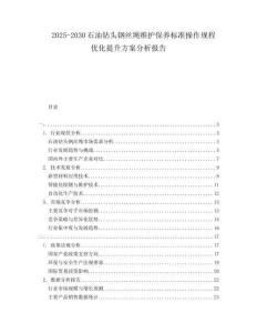 2025-2030石油鉆頭鋼絲繩維護保養標準操作規程優化提升方案分析報告