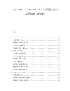 2025ヨーロッパエレクトロニクス部品輸入規(guī)制と供給網(wǎng)見(jiàn)直し分析報(bào)告