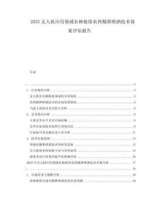 2025無人機(jī)應(yīng)用領(lǐng)域農(nóng)林植保農(nóng)藥精準(zhǔn)噴灑技術(shù)效果評(píng)估報(bào)告