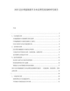2025法拉利超級(jí)跑車(chē)企業(yè)品牌發(fā)展戰(zhàn)略研究報(bào)告