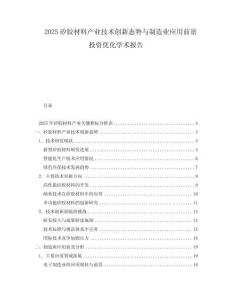 2025矽胶材料产业技术创新态势与制造业应用前景投资优化学术报告