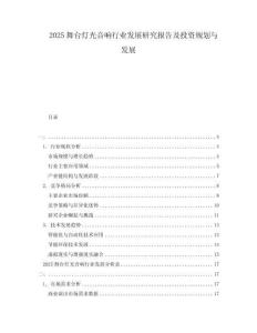 2025舞臺燈光音響行業(yè)發(fā)展研究報告及投資規(guī)劃與發(fā)展