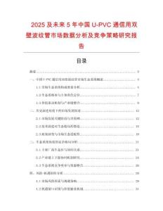 2025及未來5年中國U-PVC通信用雙壁波紋管市場數據分析及競爭策略研究報告