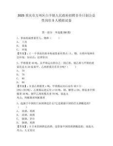 2025重慶市萬州區(qū)白羊鎮(zhèn)人民政府招聘非全日制公益性崗位5人模擬試卷完整參考答案詳解