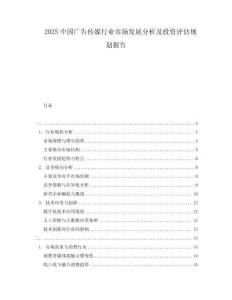 2025中國廣告?zhèn)髅叫袠I(yè)市場發(fā)展分析及投資評估規(guī)劃報告
