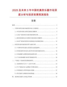 2025及未來(lái)5年中國(guó)吹奏類(lèi)樂(lè)器市場(chǎng)深度分析與投資前景預(yù)測(cè)報(bào)告