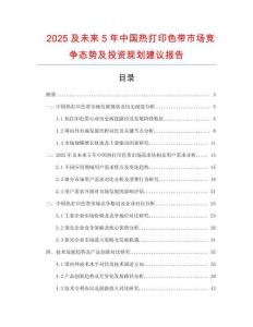 2025及未來5年中國熱打印色帶市場競爭態(tài)勢及投資規(guī)劃建議報告