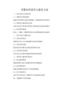 母嬰業(yè)智慧育兒服務(wù)方案