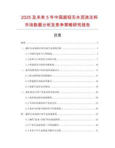 2025及未來5年中國超輕無水泥澆注料市場數(shù)據(jù)分析及競爭策略研究報告
