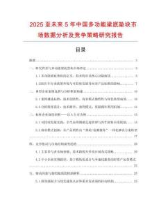2025至未來5年中國多功能梁底墊塊市場數據分析及競爭策略研究報告