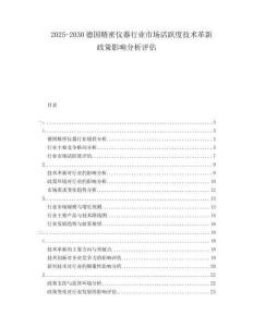 2025-2030德國精密儀器行業市場活躍度技術革新政策影響分析評估
