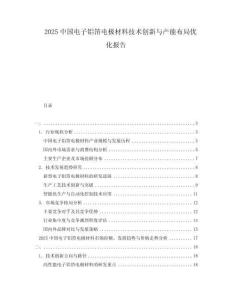 2025中國電子鋁箔電極材料技術創新與產能布局優化報告
