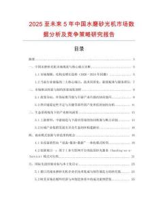 2025至未來5年中國水磨砂光機市場數據分析及競爭策略研究報告